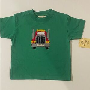 New - Boutique Green T-Shirt with Semi Truck Appliqué - 2T